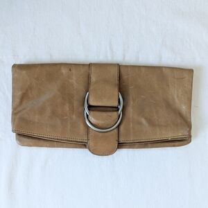 Hobo Camel Tan Leather Clutch Wallet Bag